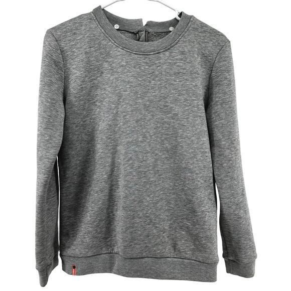 Dada Sport Sweatshirt Round Neck Pullover Back Zip Cozy Outdoor Heather Gray S - Picture 1 of 4